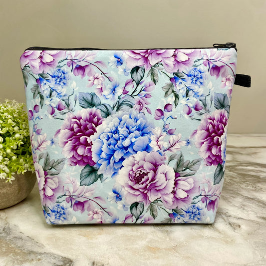 Floral Purple Blue XL Pouch