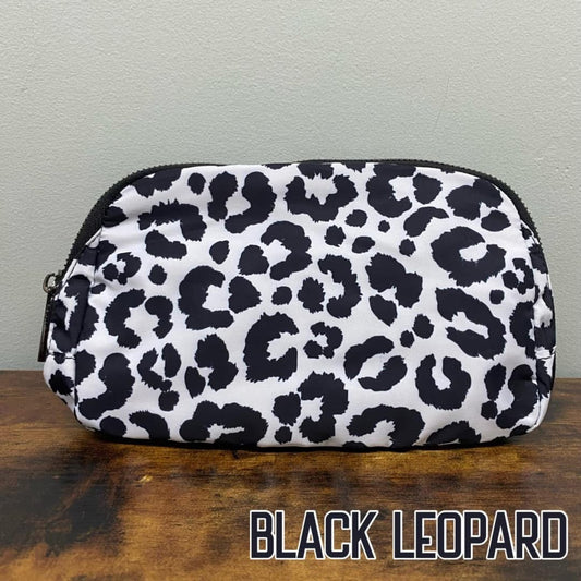 Black Leopard Belt Bag