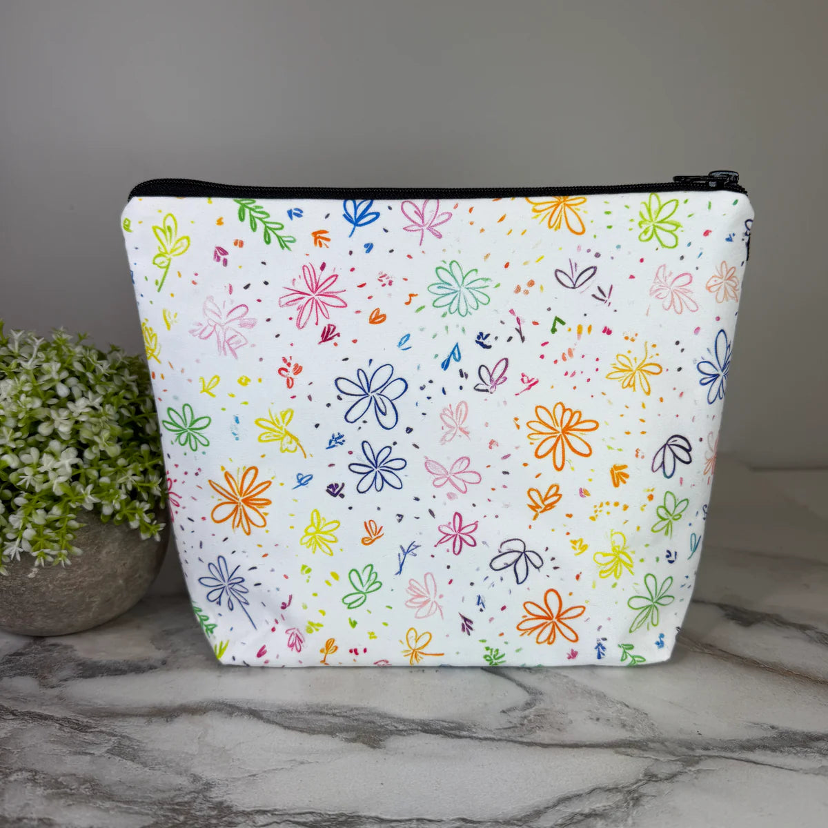 Colorful Flower Doodles XL Pouch