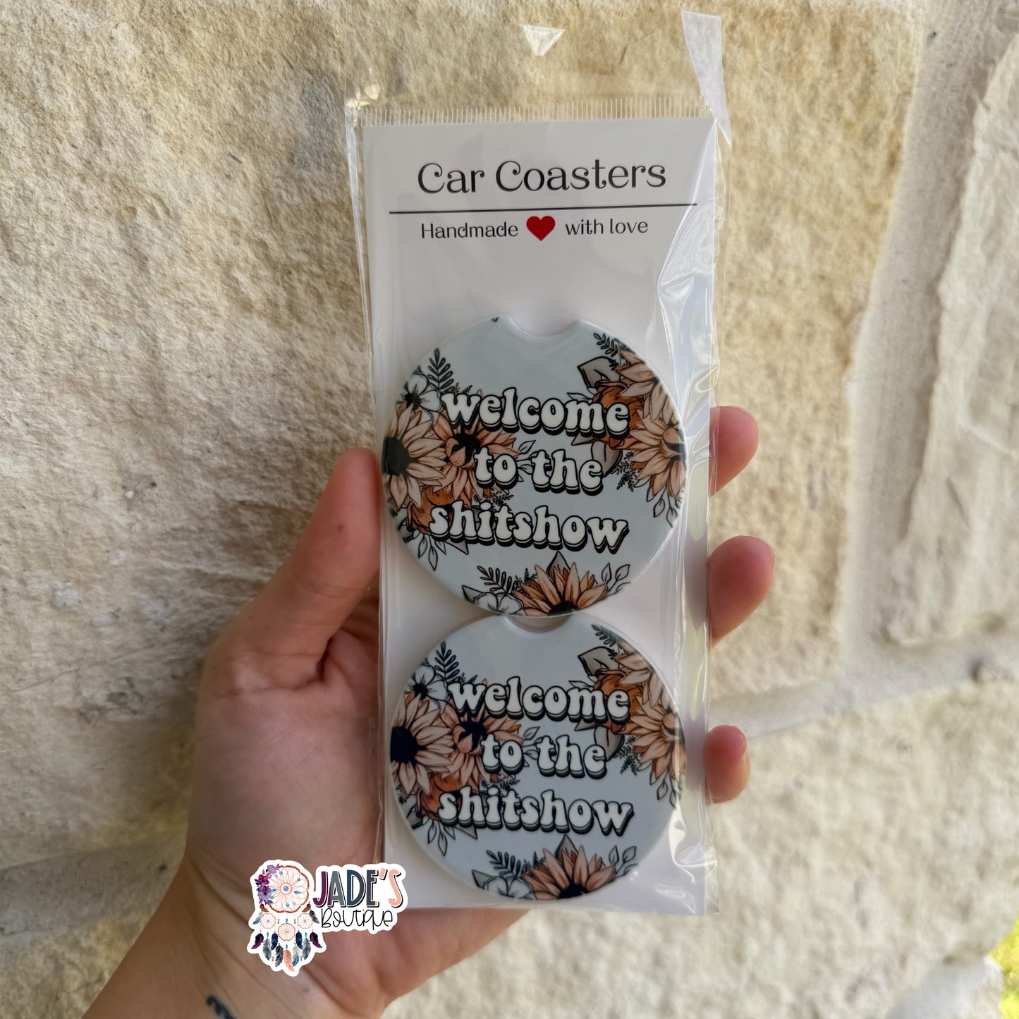 Ceramic Car Coasters - Welcome To The Shitshow