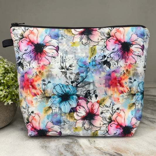 Music Watercolor Floral XL Pouch