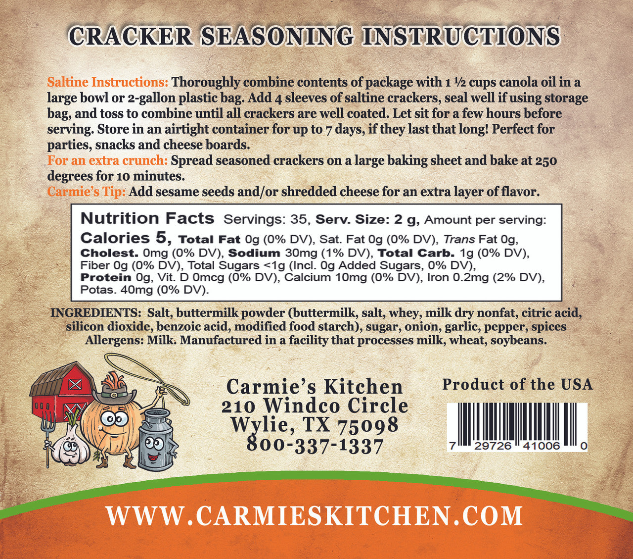 Buttermilk Ranch Cracker Mix