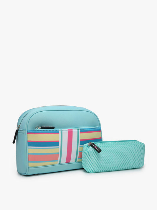 Toni Neoprene Striped Cosmetic Bag - Stripe Multi