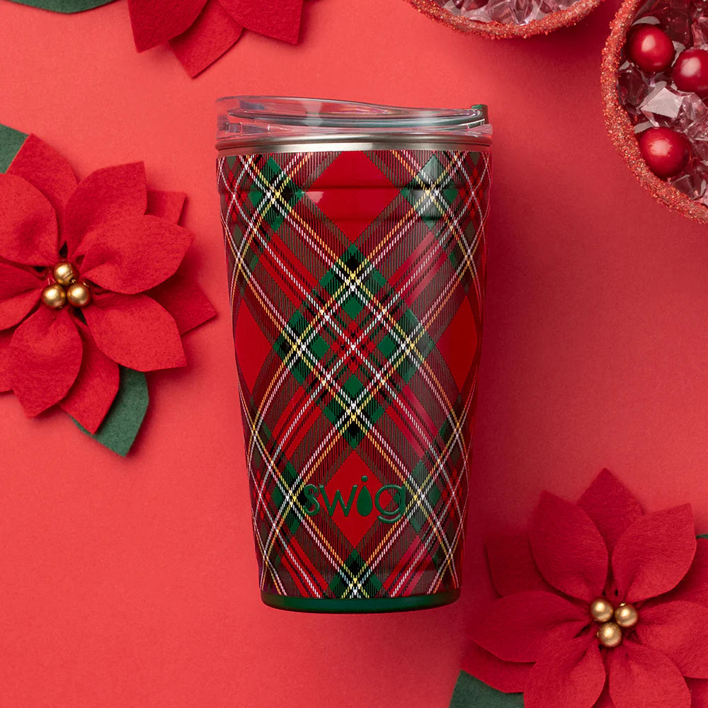 Christmas Plaid Party Cup 24oz Tumbler