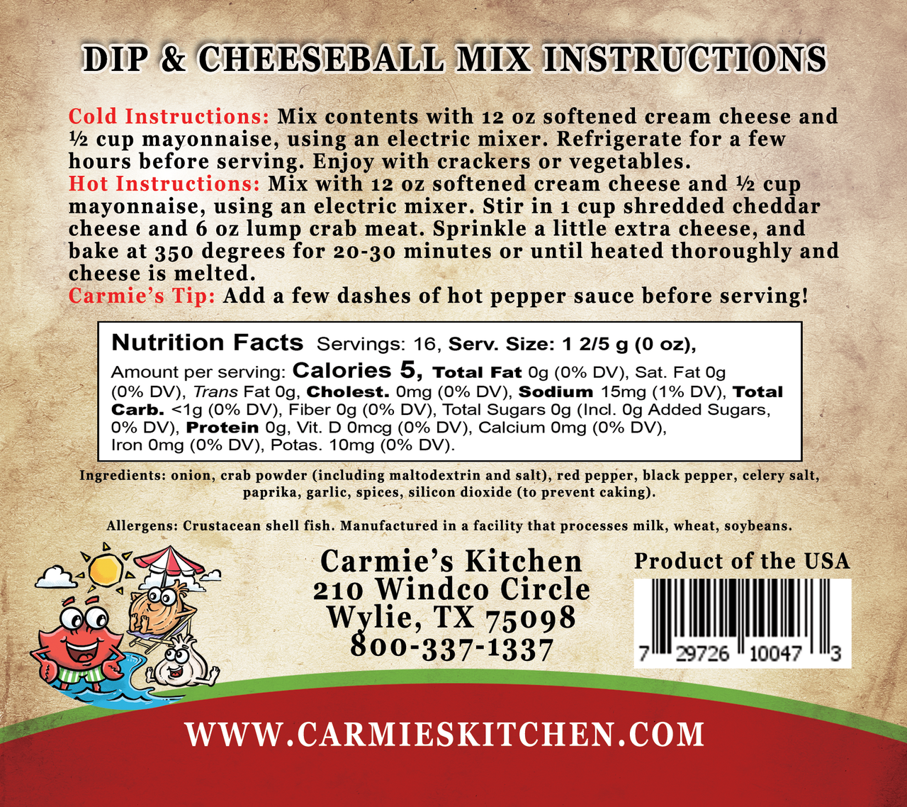 Coastal Crab Dip
