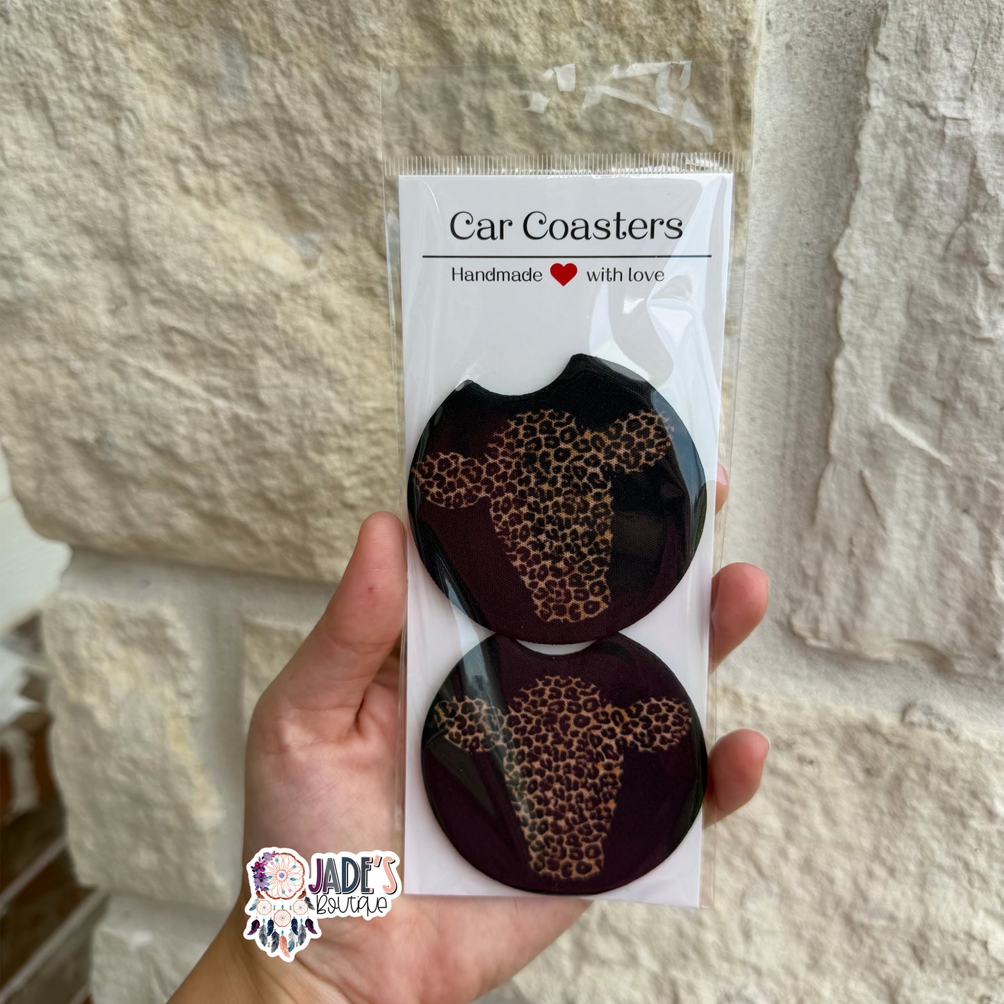 Leopard Bessie Car Coasters