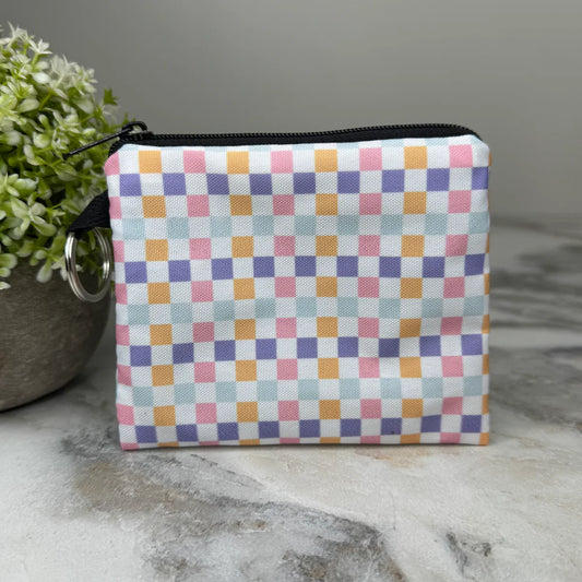 Checkered Rainbow Coin Pouch