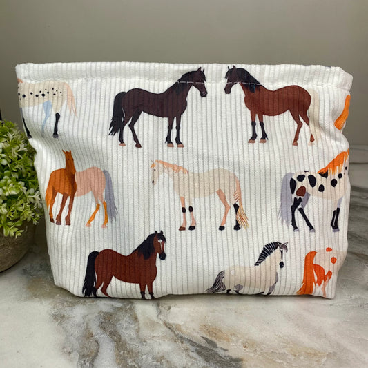 Horses Corduroy XL Pouch