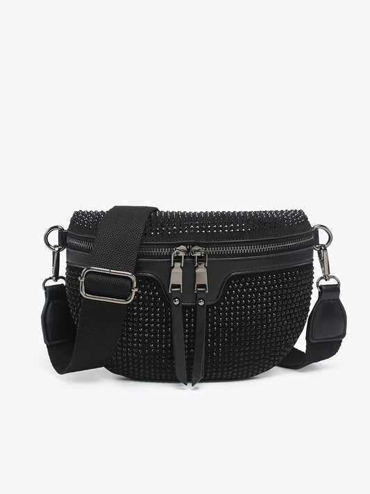 Rhinestone Belt Bag w/ Long Strap