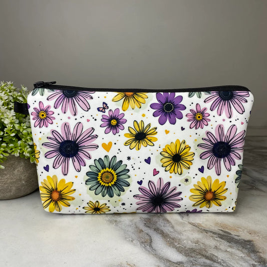 Floral Teal Purple Yellow Pouch