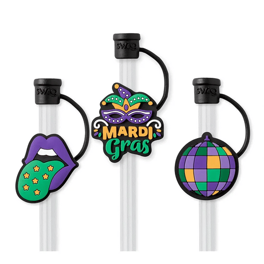 Mardi Gras Party Reusable Straw Toppers