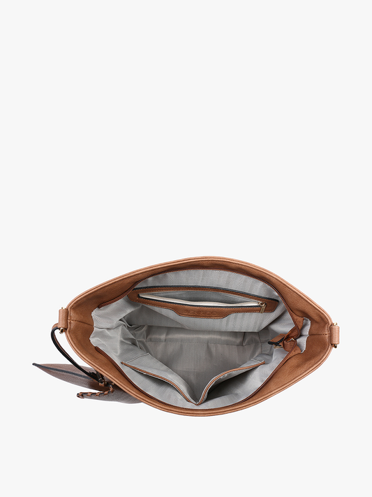 Cynthia Distressed Whipstitch Hobo w/ Wristlet - Charcoal