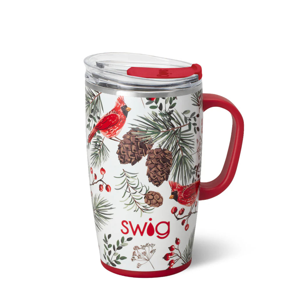 Winter Cardinals Travel Mug 18oz Tumbler