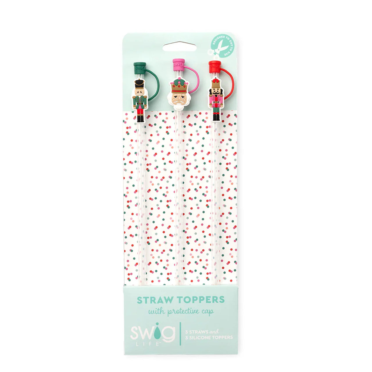 Classic Nutcracker Reusable Straw Toppers