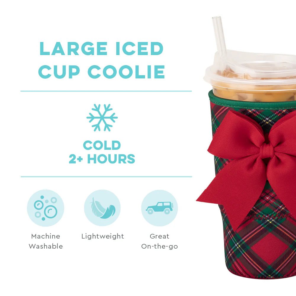 Christmas Plaid Large Iced Cup Coolies
