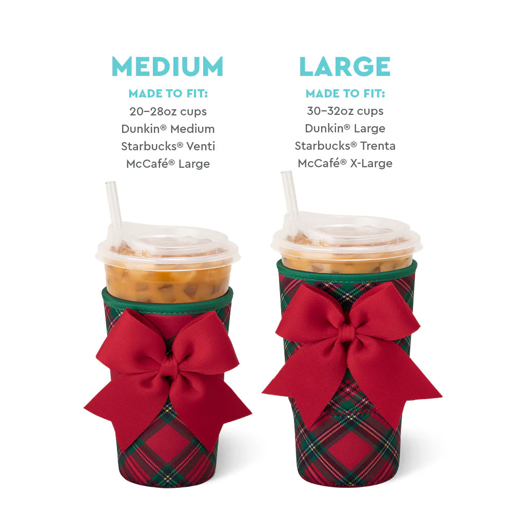 Christmas Plaid Large Iced Cup Coolies