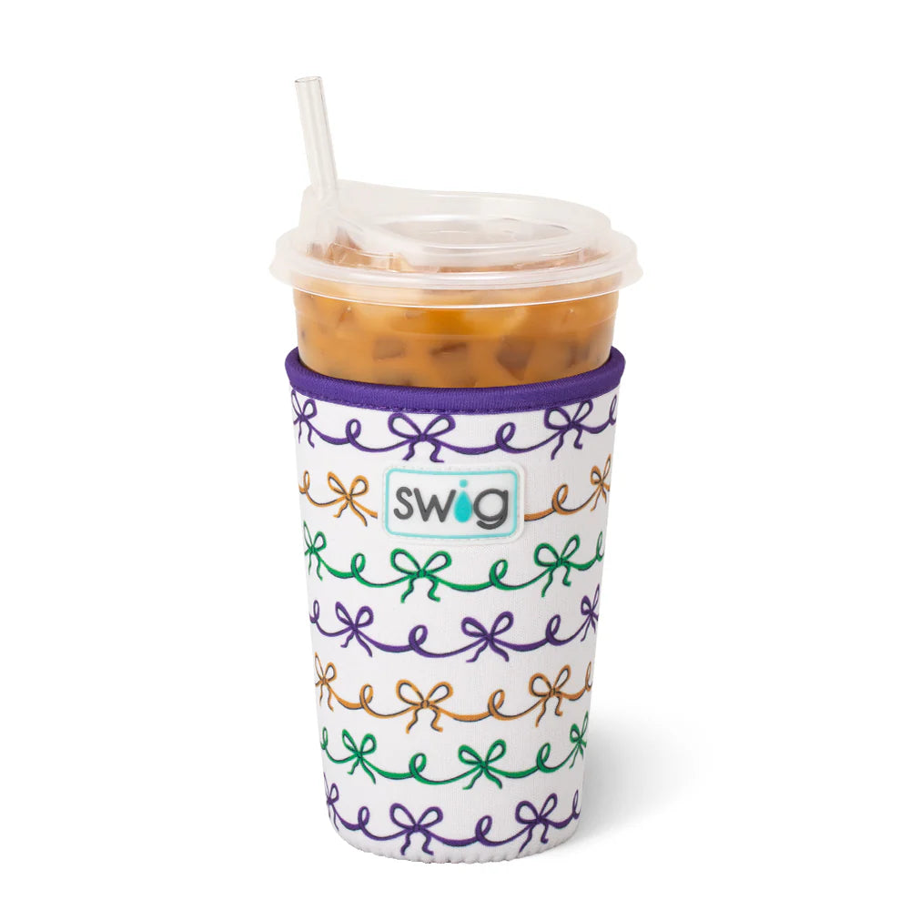 Mardi Gras Bows Iced Cup Coolie