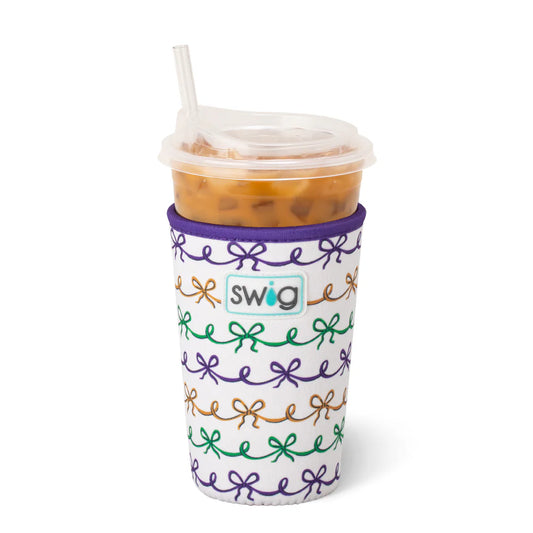 Mardi Gras Bows Iced Cup Coolie