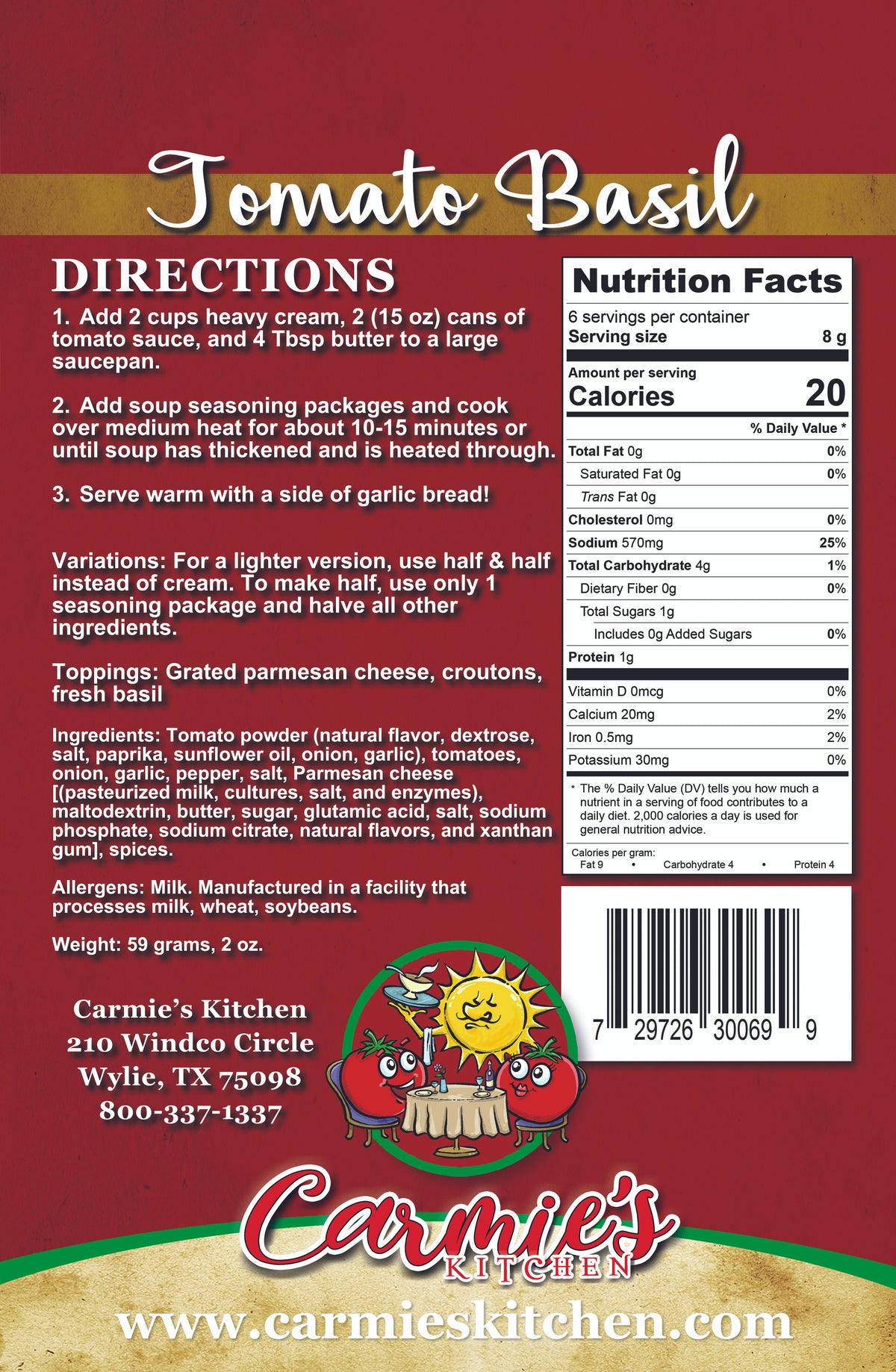 Tomato Basil Soup Mix