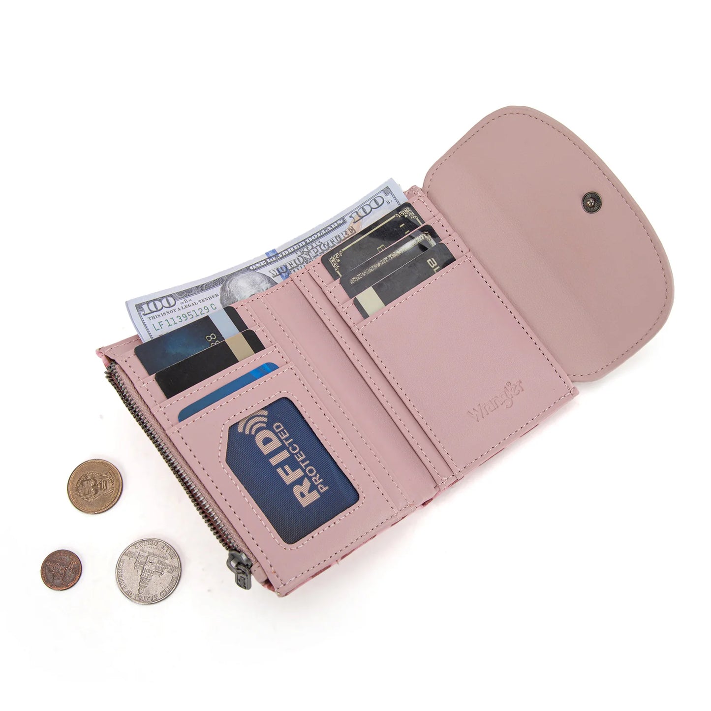 Wrangler Tri-Fold Wallet -Pink