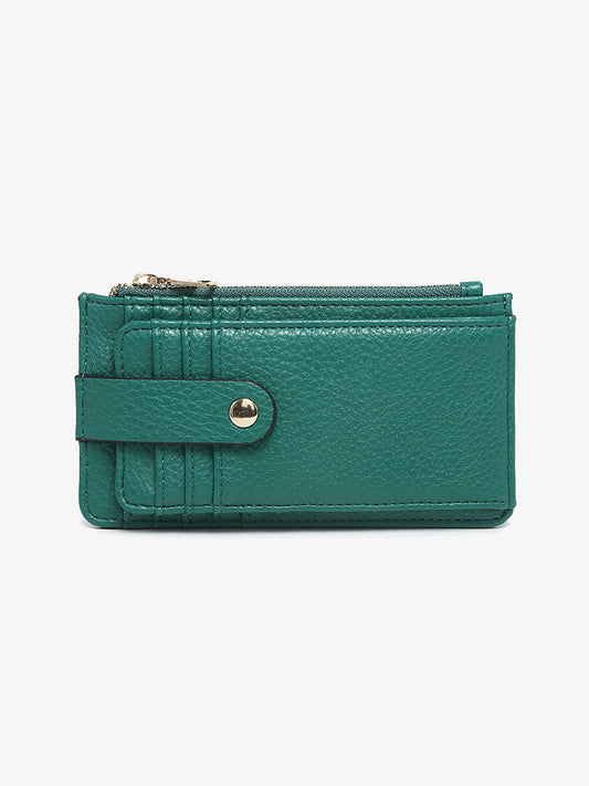 Multi-Card Wallet W/Strap Snap Closure - Kelly Green