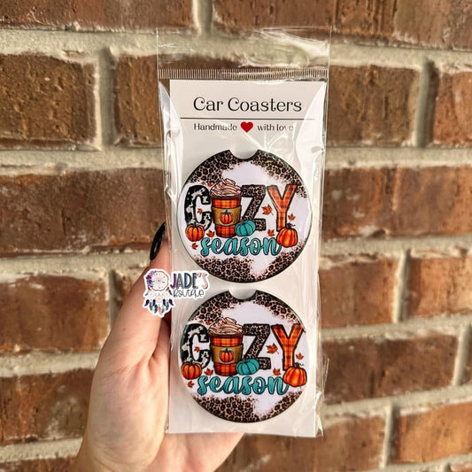 Ceramic Car Coasters - Cozy Season