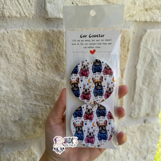 Ceramic Car Coasters - Frenchies
