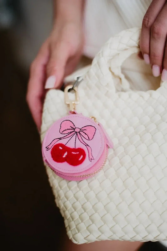Cherry Bows Coin Purse Keychain
