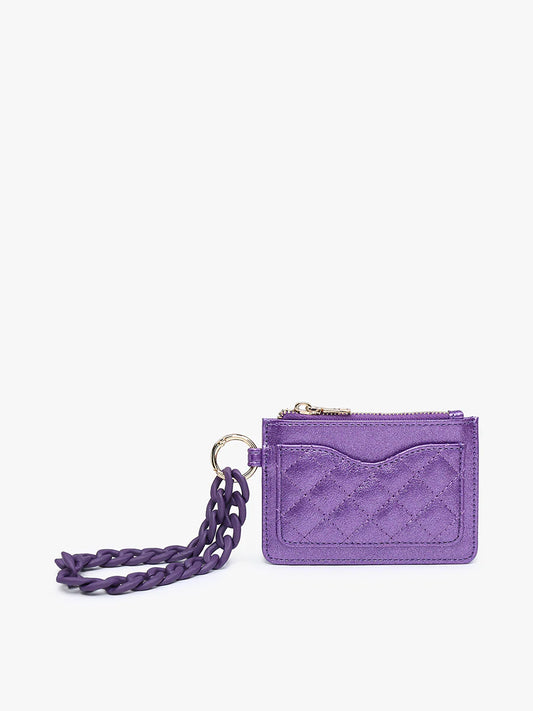 Rhodes Quilted Wallet w/ Chain Bangle - Sapphire Purple