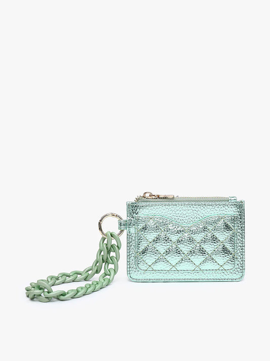Rhodes Quilted Wallet w/ Chain Bangle - Jadelite
