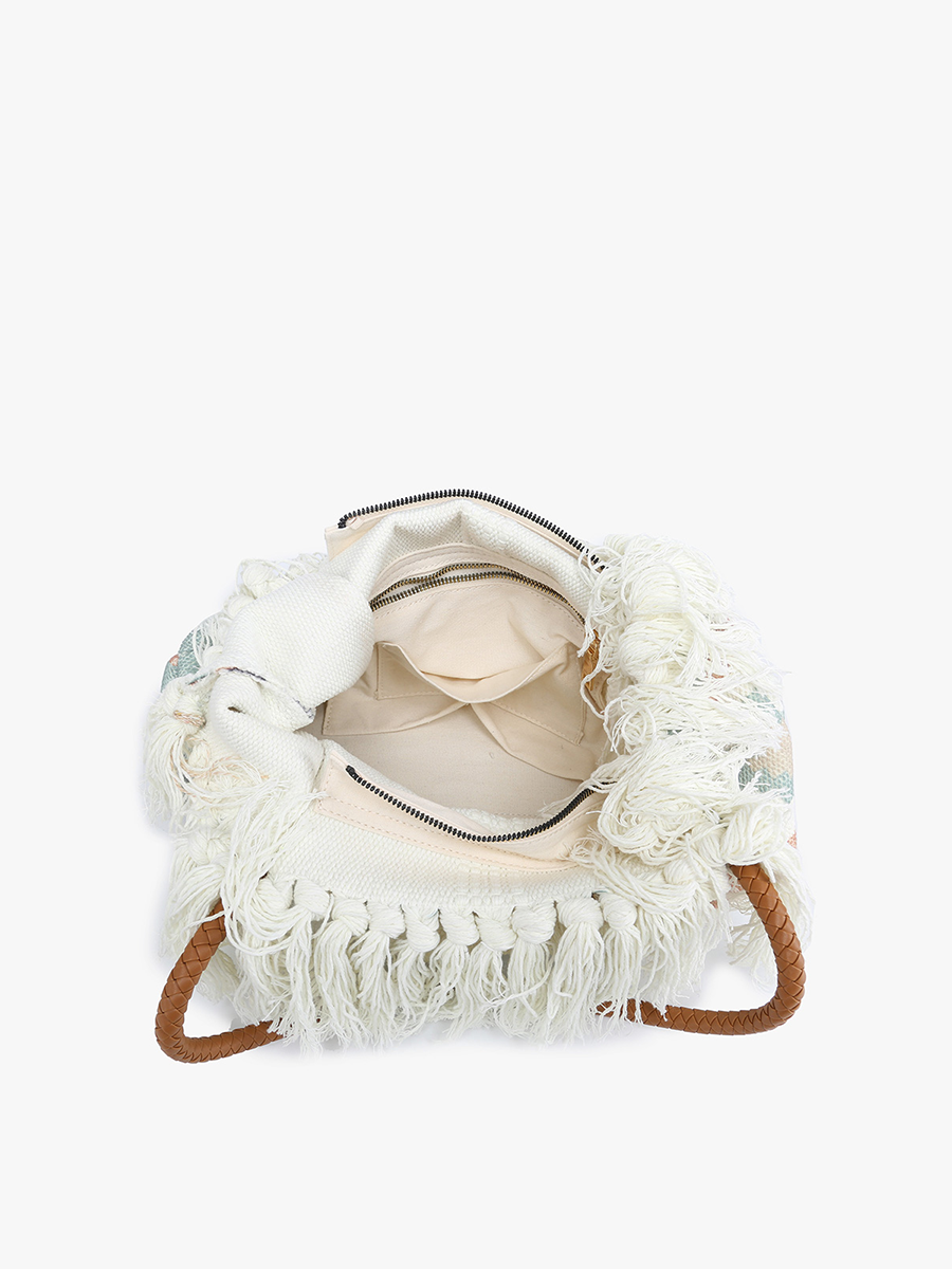 Madison Woven Aztec Tote - Seafoam