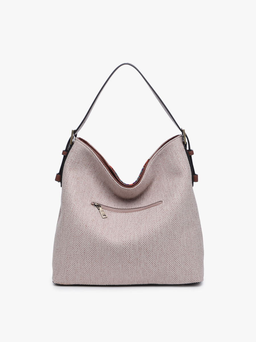 Ember Aztec Embroidered Hobo Bag - Taupe/Mint