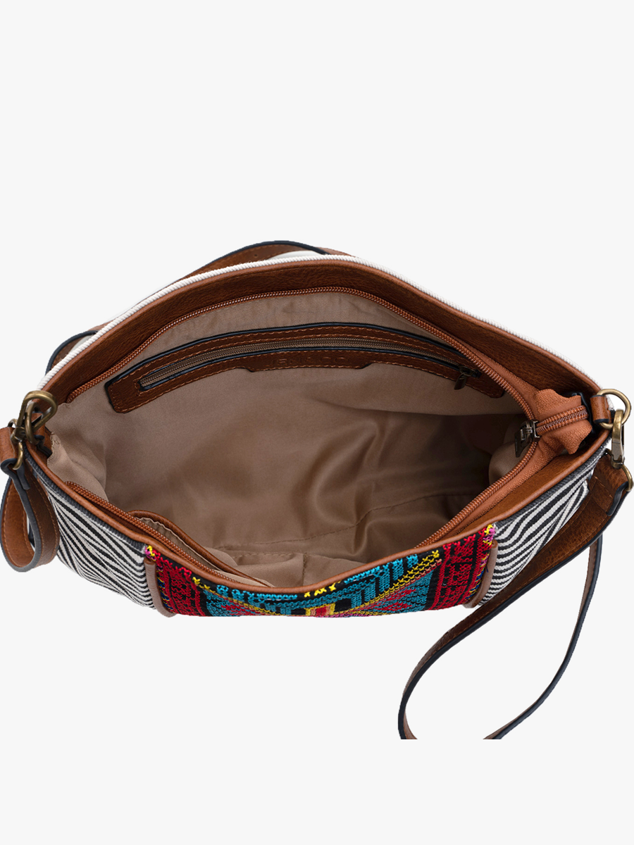 Felicity Aztec Embroidered Crossbody - Black