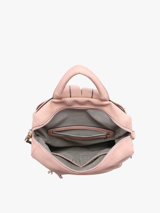 Amelia Houndstooth Backpack w/ Guitar Strap - Grey/White