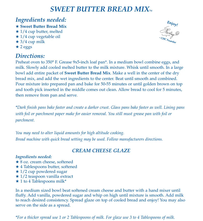 Sweet Butter Bread Mix