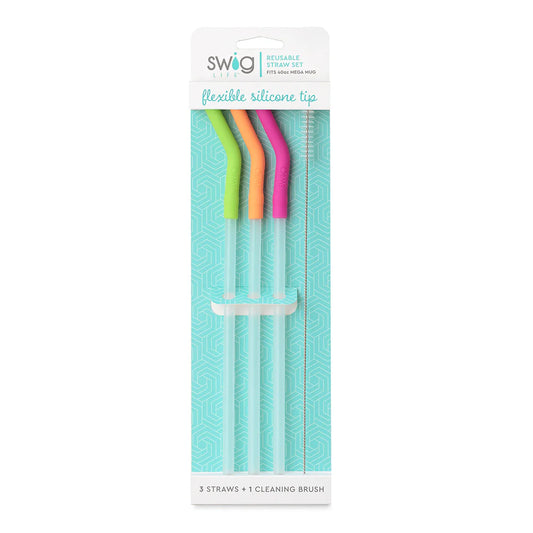 Neon Lime/Orange/Berry Straw Set (Mega Mugs)