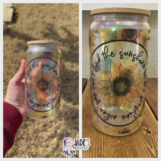 Sunshine 16oz Iridescent Pink Glass Can Tumbler
