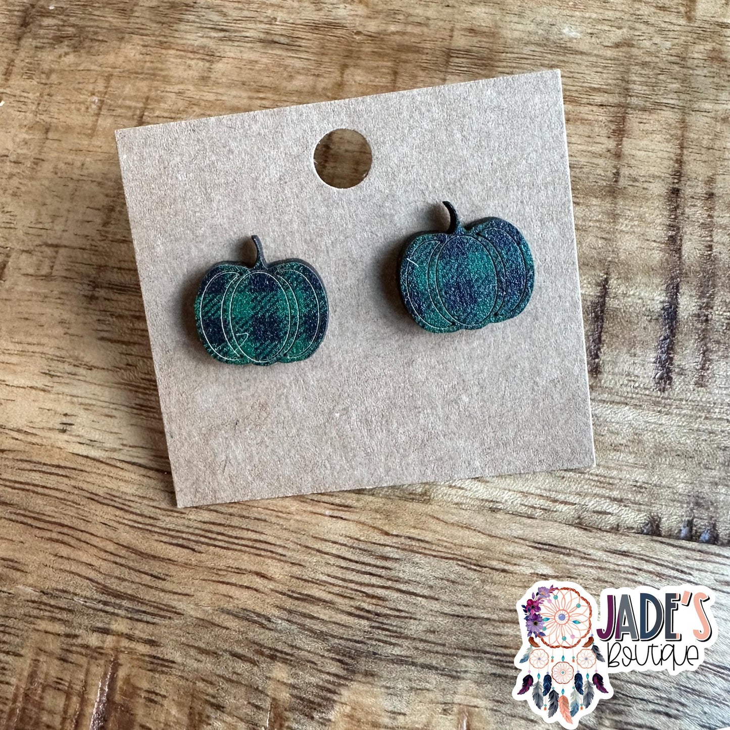 Holiday Wood Stud Earrings