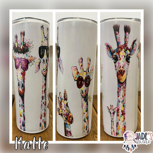 Hipster Giraffe 20oz Insulated Matte Skinny Tumbler