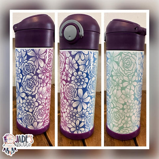Ombre Floral 12oz Insulated Kid's Tumbler