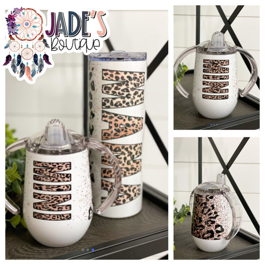 Leopard 10oz Insulated Sippy