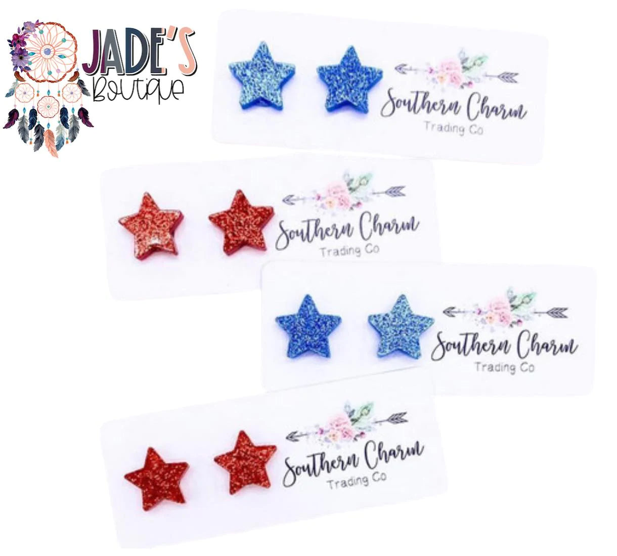 Glittery Star Earrings