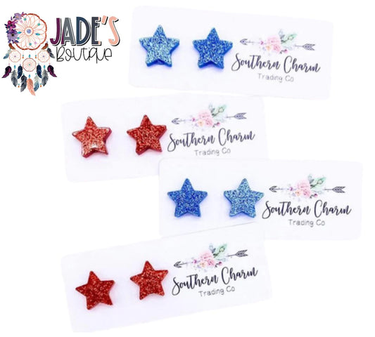 Glittery Star Earrings