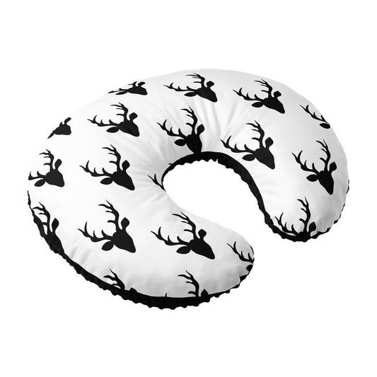Nursing Pillow Cover Black and White Buck, 100% cotton