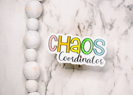 Chaos Coordination Clear, Vinyl Sticker, 3x3 in.