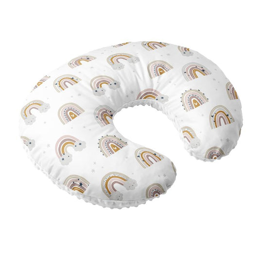 Nursing Pillow Cover, 100% Cotton , Slipcover Minky Rainbows
