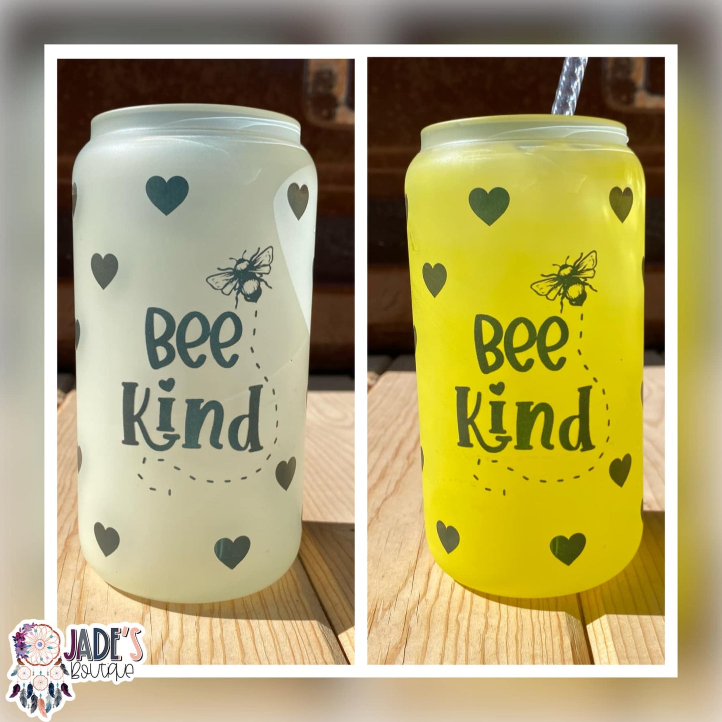 *PREORDER* Bee Kind 16oz. Color Changing Glass Can